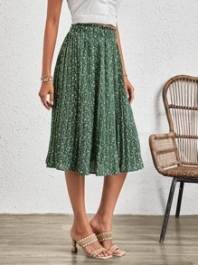 SHEIN Clasi 碎花百褶半身裙 - 彩色 - 查看 5