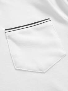 GENTILAND Hombres Camisa polo ribete en contraste - Blanco - Ver 4