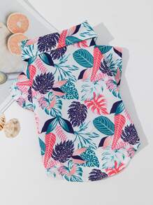 轻盈的涤纶魔术贴夏威夷风情猫狗衬衫，适合小型猫狗在家或户外四季穿着（本产品尺码偏小，建议购买大 1-2 个尺码）。 - 彩色 - 查看 2