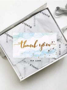 50pcs Letter Graphic Greeting Card - Baby Blue - View 2