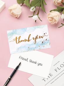 50pcs Letter Graphic Greeting Card - Baby Blue - View 3