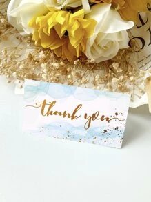 50pcs Letter Graphic Greeting Card - Baby Blue - View 5