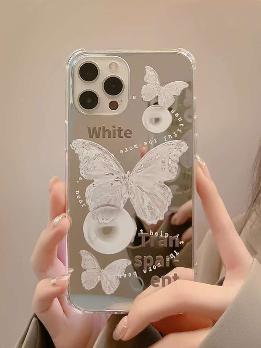 蝴蝶樣式鏡面手機殼 - 彩色 - 查看 1