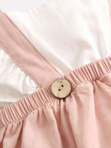 可爱婴儿休闲连体衣，配有吊带和二合一三角连体衣，适合海滩派对、度假和夏季 - 彩色 - 查看 4