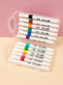 Paile colour 12 色丙烯画马克笔，适合成人艺术爱好者和学生。办公和学习学校用品 - 彩色 - 查看 5