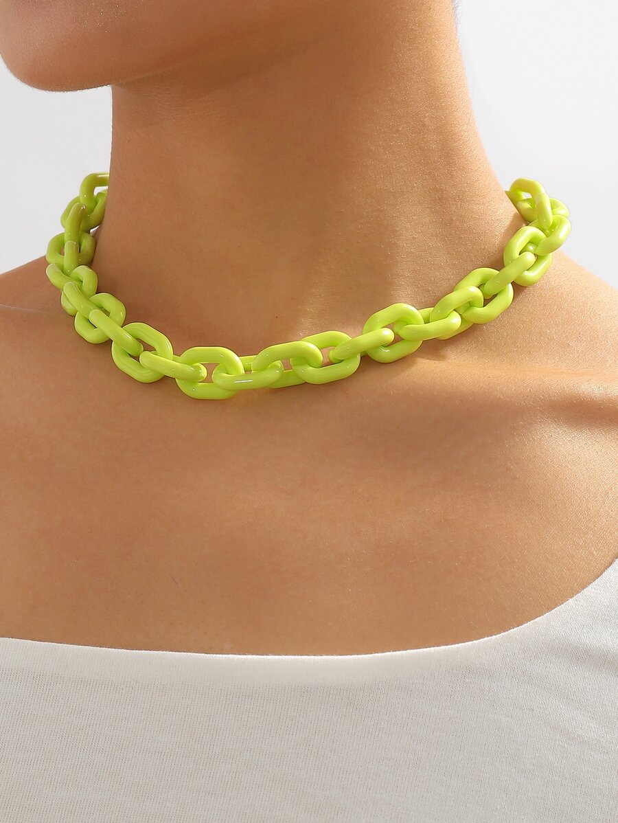 Chuỗi vòng cổ tối giản - màu xanh lá - Xem 1