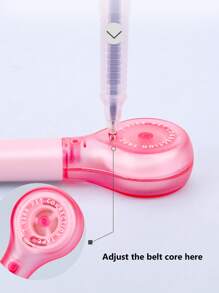 5 piezas Cinta de corrección de blanqueamiento unicolor con estampado de letra simple portátil para oficina