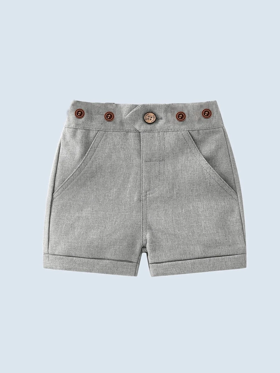 BOARNSEORL Baby Boys' Casual Gray Shorts, Versatile For Outings, Travel, School, Summer - Light Grey - View 1