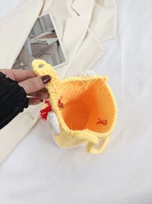 Bolso de ganchillo mini tigre de dibujos animados cara adorno dulce