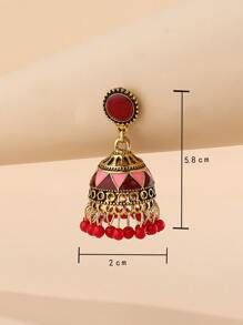 串珠流苏耳环 耳坠 - 彩色 - 查看 3