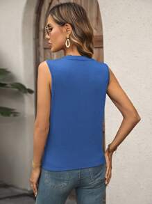 SHEIN LUNE Camisetas y Tops de Tirantes de Mujer Tablas Liso Casual - Azul - Ver 2