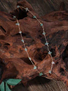 Vòng cổ trang trí bằng đá - màu xanh lá - Xem 1