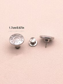 6 Chiếc Nút Hợp Kim Kẽm, Thường Chữ Đồ Họa Hình Tròn May Tay Cho Phụ Kiện Trang Phục - Xám - Xem 2