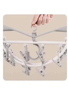 1 pieza plegable Tendedero de ropa con nórdico de plástico Ropa interior Estante secado para doméstico - Multicolor - Ver 2