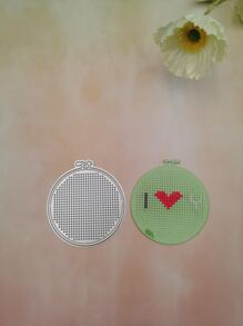 1 troquel de corte de acero inoxidable, diseño creativo de punto de cruz, troquel artesanal de plantilla grabada DIY para coser - Plateado - Ver 1