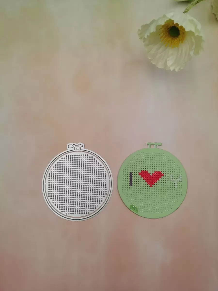 1 troquel de corte de acero inoxidable, diseño creativo de punto de cruz, troquel artesanal de plantilla grabada DIY para coser - Plateado - Ver 1