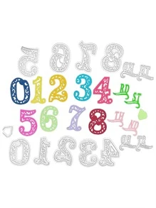 1入組鐵質切割模具家用數字設計DIY蝕刻模板工藝模具