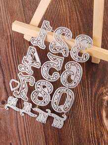 1入組鐵質切割模具家用數字設計DIY蝕刻模板工藝模具