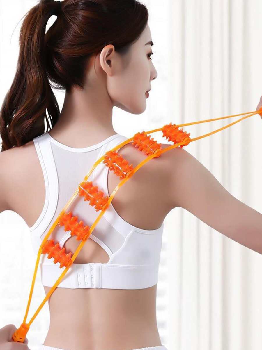 1pc Back Massage Roller - Orange - View 1