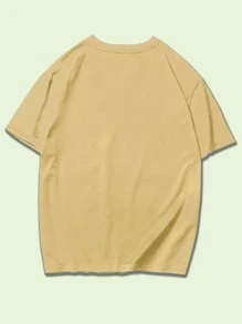 Matt Tam Guys Slogan Cartoon Graphic Tee - Apricot - View 2