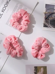 3 chiếc Scrunchie dành cho nữ cho cuộc sống hàng ngày - Hồng - Xem 2