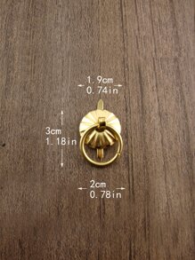 1pc Plain Drawer Handle, Gold Iron Drawer Pull For Home - Yellow - View 2