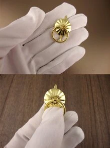 1pc Plain Drawer Handle, Gold Iron Drawer Pull For Home - Yellow - View 3