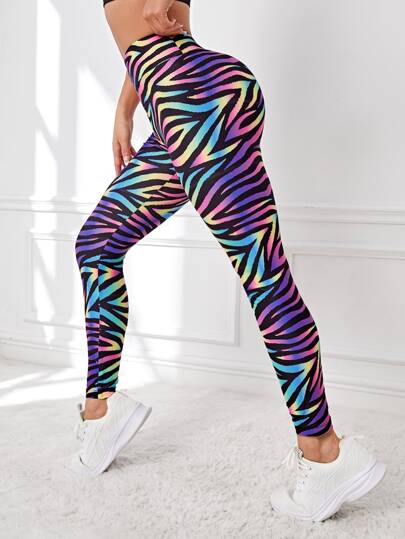 Easithlete 女款印花宽腰运动紧身裤瑜伽裤