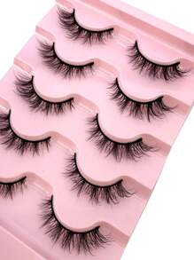 HBZGTLAD 5 Cặp Lông Mi Chồn 3D Tự Nhiên, Lông Mi Giả Dài Mềm Mại Phù Hợp Sử Dụng Hàng Ngày - màu đen - Xem 3