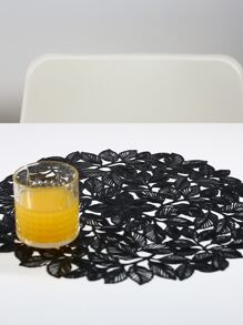1-12 piezas Manteles individuales con forma de hoja moldeados en PVC, manteles individuales minimalistas y creativos para la mesa