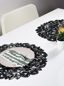 1-12 piezas Manteles individuales con forma de hoja moldeados en PVC, manteles individuales minimalistas y creativos para la mesa