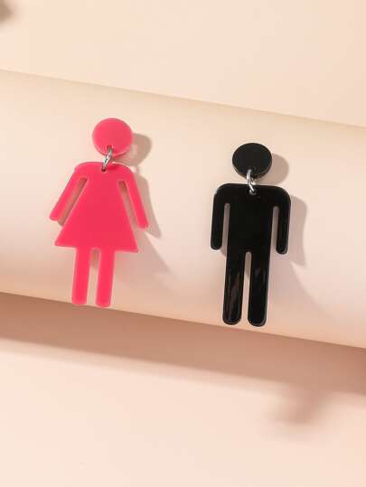 2pcs Figure Drop Earrings