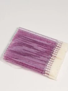 Glamlash 50Pcs Eyelash Eyebrow Brushes Gloss Lipstick Swabs Lip Brush Eyeshadow Lip Gloss Mascara Brushes - Mauve Purple - View 2