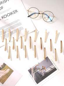 20pcs Women Minimalist Alligator Hair Clip For Daily Street Claw Clips Hair Claws Hair Barrettes, School Stuff, Hair Accessories, Head Accessories, Hair Accessories For Women - Gold - View 3