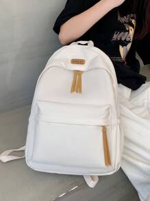 Ba lô chức năng nữ màu trơn - trắng - Xem 1
