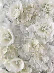 1入組無紡布60*40人造玫瑰裝飾多用途人造花適合家庭派對婚禮裝飾 - 白色 - 查看 4