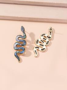 Pendientes de tachuela con diseño de serpiente - Multicolor - Ver 2