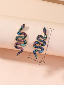 Pendientes de tachuela con diseño de serpiente - Multicolor - Ver 3