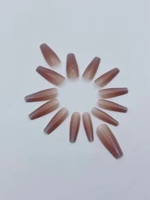 24 chiếc Móng tay giả ombre dài quan tài & 1 dũa móng tay & 1 băng dính - Nhiều màu - Xem 3