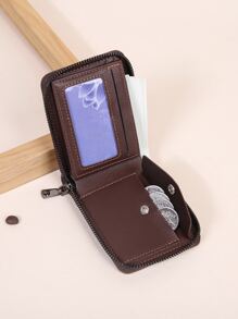 Business Coin Purse With Card Holder & Metal Flake Pouch For Men Wallet Mini Wallet Purse Wallet Men Wallet Leather Small Wallet Wallet - Brown - View 6