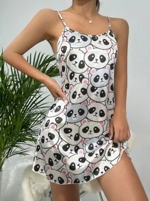 卡通圖案吊帶睡裙