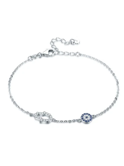 Kaletine 方晶鋯石裝飾銀手環