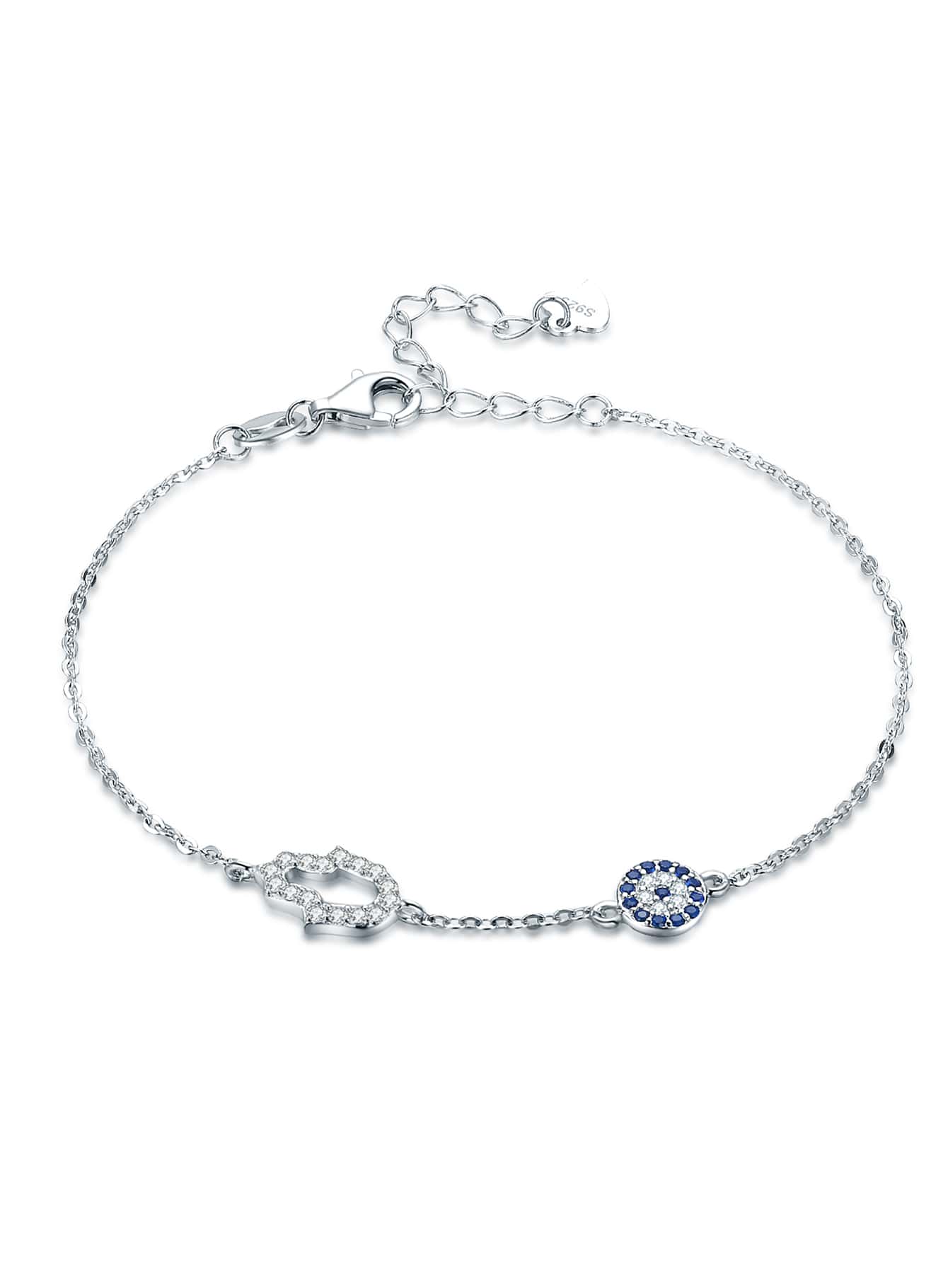 Kaletine 方晶鋯石裝飾銀手環