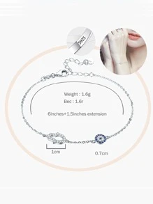 Kaletine 方晶鋯石裝飾銀手環