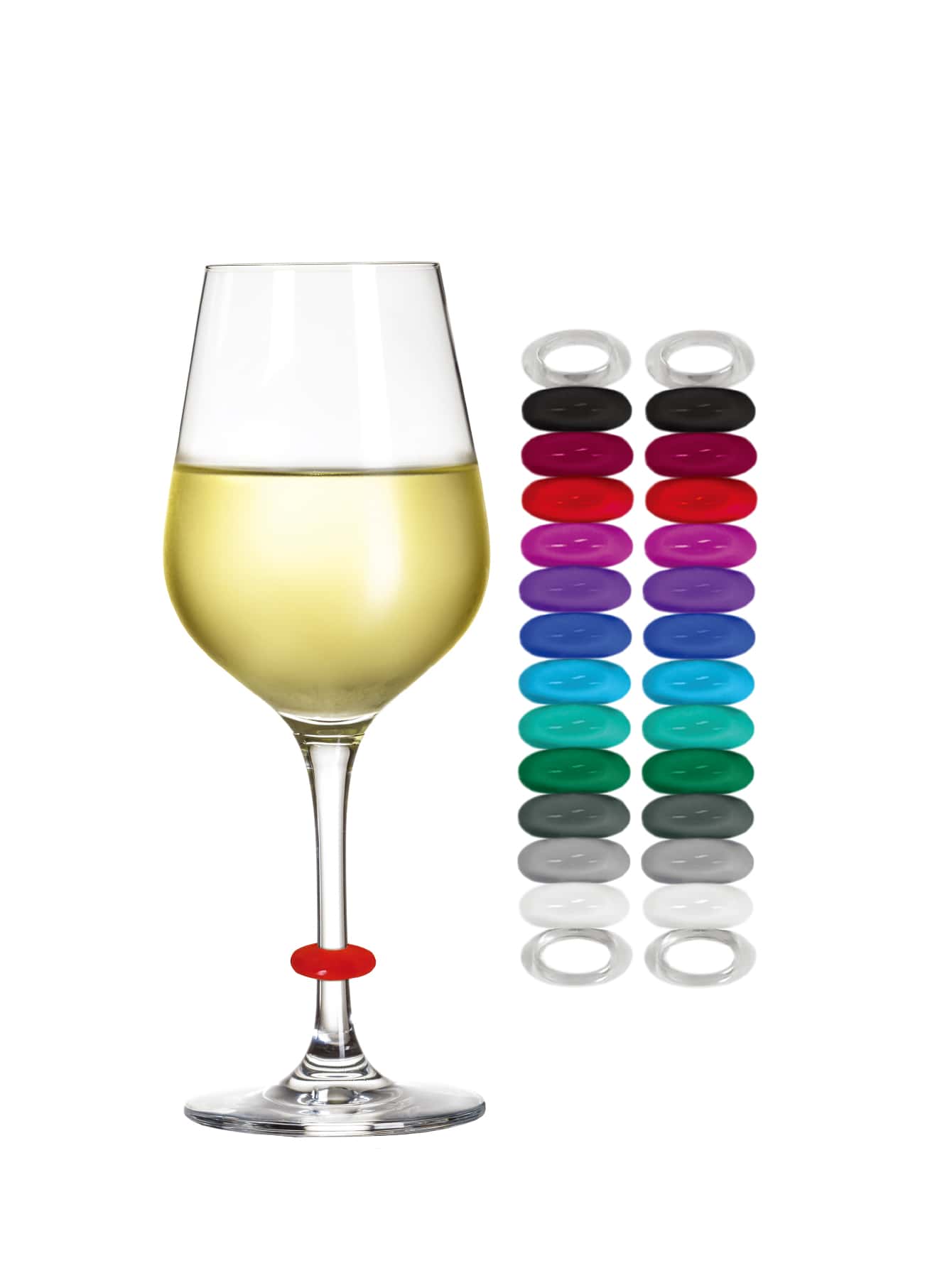 24pcs Wine Glass Identification Ring - Multicolor - View 1