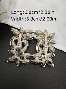 1pc Diamond Decorated Clothing Button, Clothes Accessory - Silver - View 2