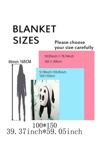 1pc Panda Pattern Blanket, Modern Fabric Blanket For Home - Multicolor - View 2