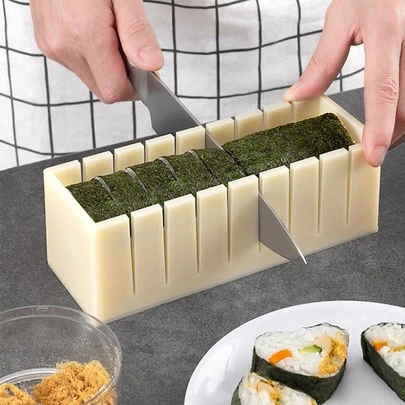 3 piezas, Kit para hacer Sushi, fabricante de Sushi DIY, molde de arroz para hacer rollos de Sushi japonés, accesorios Bento, herramientas de cocina para el hogar