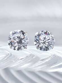 1 Đôi Bạc Quyến Rũ Đính Đá Cubic Zirconia Trang Trí Bông Tai Dành Cho Nam Trang Trí Hàng Ngày - Bạc - Xem 4