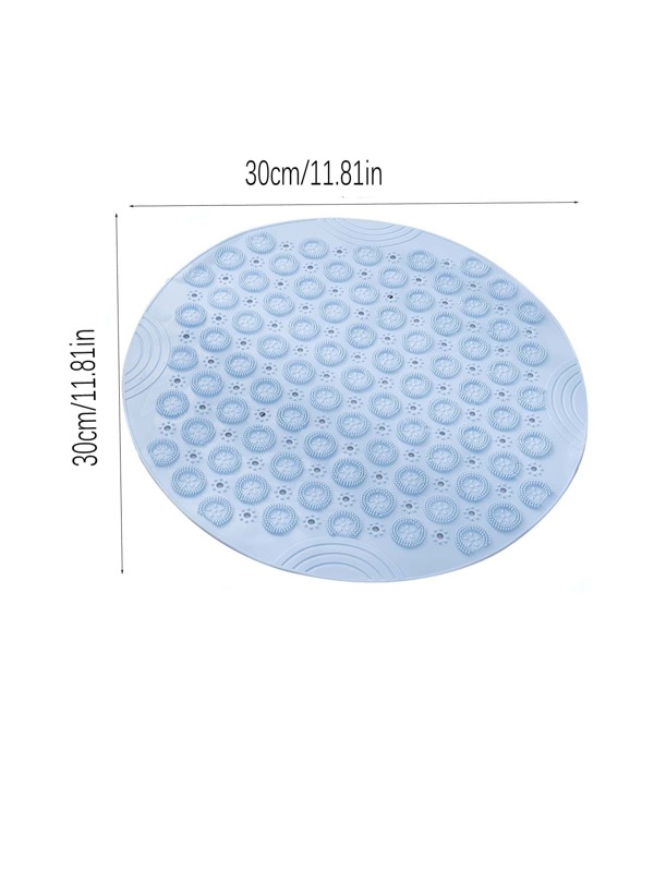 1pc Polyester Antislip Shower Tread Sticker, Minimalist Blue Round Non